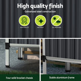 Green Fingers Raised Garden Bed x2 80x49x74cm Greenhouse Planter Box Galvanised Herb - Top-Down View