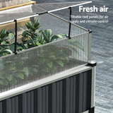 Green Fingers Raised Garden Bed x2 80x49x74cm Greenhouse Planter Box Galvanised Herb - 45-Degree Angle