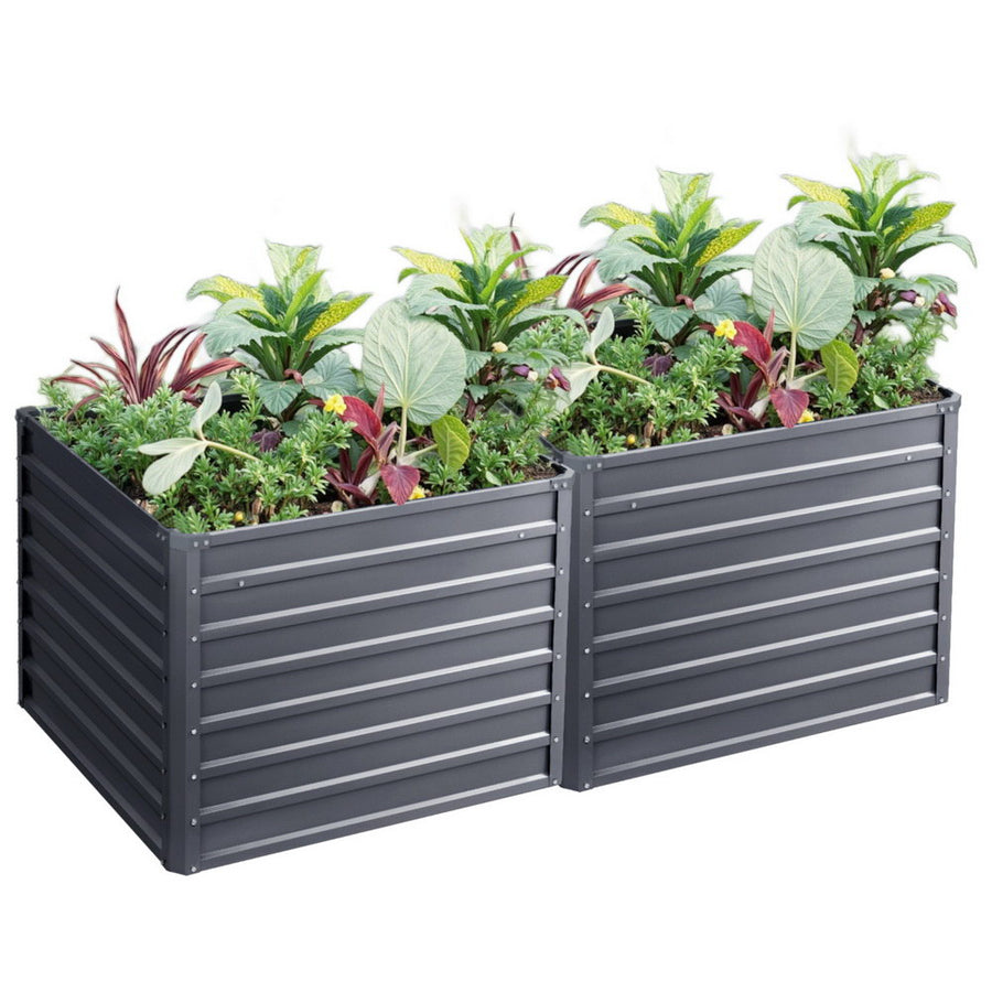 Green Fingers 2x Garden Bed 100x100x77cm Planter Box Raised Container Galvanised, image 2