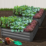 Green Fingers 2x Garden Bed 120x90cm Planter Box Raised Container Galvanised Herb - Close-Up Angle
