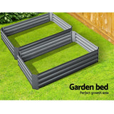 Green Fingers 2x Garden Bed 120x90cm Planter Box Raised Container Galvanised Herb - Top-Down View
