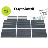 Set of 2 Aluminium Grey Galvanised Steel Raised Planters - 130x130x46cm - 45-Degree Angle