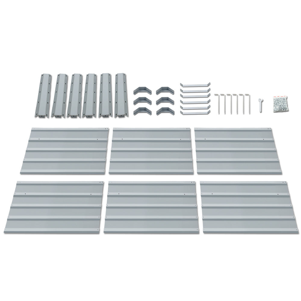 Set of 2 Aluminium Grey Galvanised Steel Raised Planters - 130x130x46cm