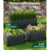 Green Fingers Garden Bed 320x80x77cm Planter Box Raised Container Galvanised Herb - Top-Down View