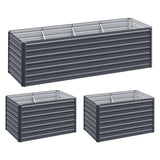Green Fingers Garden Bed 320x80x77cm Planter Box Raised Container Galvanised Herb - Low Angle