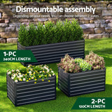 Green Fingers 2-in-1 Raised Garden Bed Kit, 320cm/160cm| 77cm Extra Deep Ergonomic Planter Box | Protect Your Back | Galvanised Steel Vegetable Flower Pot for Outdoor Garden | Includes Gloves & Pegs - Top-Down View