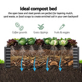Green Fingers 2-in-1 Raised Garden Bed Kit, 320cm/160cm| 77cm Extra Deep Ergonomic Planter Box | Protect Your Back | Galvanised Steel Vegetable Flower Pot for Outdoor Garden | Includes Gloves & Pegs