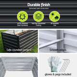 Green Fingers 2-in-1 Raised Garden Bed Kit, 320cm/160cm| 77cm Extra Deep Ergonomic Planter Box | Protect Your Back | Galvanised Steel Vegetable Flower Pot for Outdoor Garden | Includes Gloves & Pegs - Low Angle