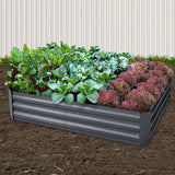 Green Fingers 2x Garden Bed 150x90cm Planter Box Raised Container Galvanised Herb - Low Angle