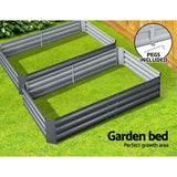 Green Fingers 2x Garden Bed 150x90cm Planter Box Raised Container Galvanised Herb - 45-Degree Angle