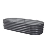 Green Fingers Garden Bed 160X80X42cm Oval Planter Box Raised Container Galvanised - Close-Up Angle