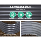 Green Fingers Garden Bed 160X80X42cm Oval Planter Box Raised Container Galvanised - Top-Down View