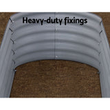 Green Fingers Garden Bed 160X80X42cm Oval Planter Box Raised Container Galvanised - 45-Degree Angle