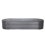 2x Green Fingers Raised Garden Bed 160X80X42cm Oval Planter Box Raised Container Galvanised - Side View