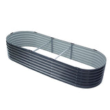 Green Fingers Garden Bed 240X80X42cm Oval Planter Box Raised Container Galvanised - Close-Up Angle