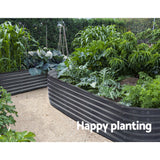 Green Fingers Garden Bed 240X80X42cm Oval Planter Box Raised Container Galvanised - 45-Degree Angle