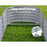 2x Raised Green Fingers Garden Bed 240X80X42cm Oval Planter Box Container Galvanised - Top-Down View
