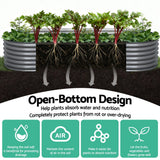 Green Fingers Garden Bed 320X80X42cm Oval Planter Box Raised Container Galvanised - Side View
