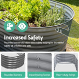 Green Fingers Garden Bed 320X80X42cm Oval Planter Box Raised Container Galvanised - Top-Down View