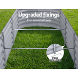 2x Green Fingers Raised Garden Bed 320X80X42cm Oval Planter Box Container Galvanised - 45-Degree Angle