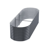 Green Fingers Garden Bed 240X80X56cm Oval Planter Box - Top-Down View