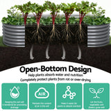 Green Fingers Garden Bed 240X80X56cm Oval Planter Box