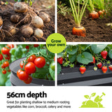 x2 Green Fingers Raised Garden Bed Kit Planter Oval Galvanised Steel 240cmX80cmX56cm - Rear View
