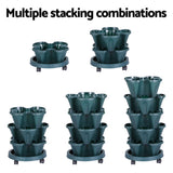 Green Fingers Garden Bed 5 Tier Vertical Garden Strawberry Stackable Planters Herbs Petunias - 45-Degree Angle