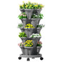 Green Fingers Raised Garden Bed 5 Tier Vertical Garden Grey Strawberry Stackable Planters Herbs Petu