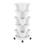 Green Fingers Garden Bed 5 Tier Vertical Garden Strawberry Stackable Planters Herbs Petunias - Side View