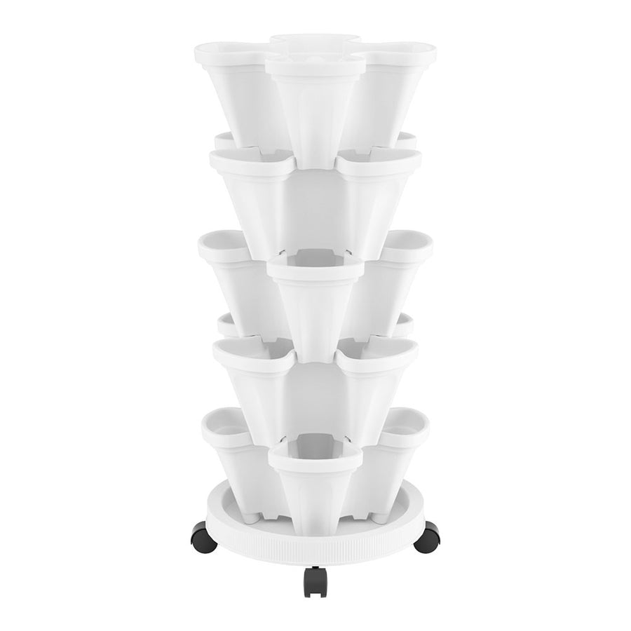 Green Fingers Garden Bed 5 Tier Vertical Garden Strawberry Stackable Planters Herbs Petunias, image 3