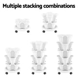Green Fingers Garden Bed 5 Tier Vertical Garden Strawberry Stackable Planters Herbs Petunias - 45-Degree Angle