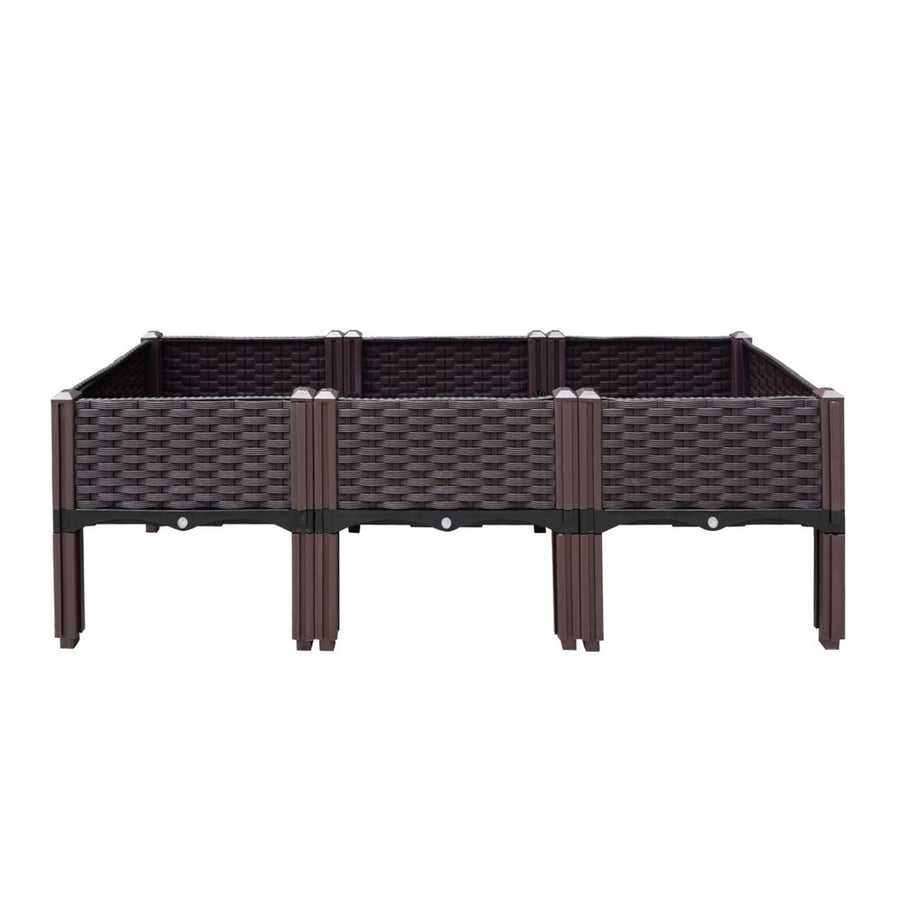 Green Fingers Garden Bed 120x40x36cm PP Planter Box Raised Container Growing Herb