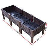 Green Fingers Garden Bed 120x40x36cm PP Planter Box Raised Container Growing Herb - Front View