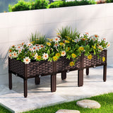 Green Fingers Garden Bed 120x40x36cm PP Planter Box Raised Container Growing Herb - Close-Up Angle