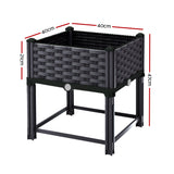 Green Fingers Garden Bed 40x40x23cm PP Planter Box Raised Container Growing Herb - Front View