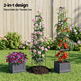 Green Fingers Self Watering Planter with Trellis Adjustable Height Modular Tomato Box 4 Layer 140cm - Top-Down View