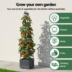 Green Fingers Self Watering Planter with Trellis Adjustable Height Modular Tomato Box 4 Layer 140cm