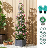 Green Fingers Self Watering Planter with Trellis Adjustable Height Modular Tomato Box 4 Layer 140cm - Close-Up Angle