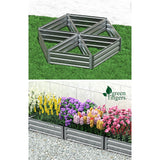 Green Fingers Garden Bed 86x86x30cm Planter Box Raised Container Galvanised Herb - Close-Up Angle
