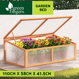 Green Fingers Garden Bed 110x58x42cm Wooden Planter Box Raised Container Growing - Top-Down View