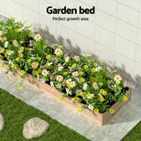 Green Fingers Garden Bed 150x90x30cm Wooden Planter Box Raised Container Growing - Top-Down View