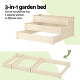 Green Fingers 3-Tier Wooden Raised Garden Bed Elevated Ground Vegetable Planter Box - 45-Degree Angle