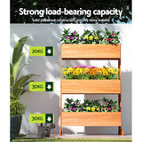 Green Fingers Garden Bed Elevated 69x39x106cm Wooden Planter Box Container Herb - Rear View