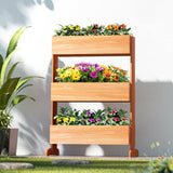 Green Fingers Garden Bed Elevated 69x39x106cm Wooden Planter Box Container Herb - Low Angle