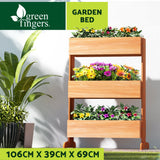 Green Fingers Garden Bed Elevated 69x39x106cm Wooden Planter Box Container Herb - Side View