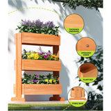 Green Fingers Garden Bed Elevated 69x39x106cm Wooden Planter Box Container Herb - Top-Down View