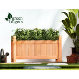 Green Fingers Garden Bed 60x30x33cm Wooden Planter Box Raised Container Growing - Rear View