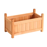 Green Fingers Garden Bed 60x30x33cm Wooden Planter Box Raised Container Growing - Close-Up Angle