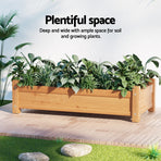 Green Fingers Garden Bed 65x33x16cm Wooden Planter Box Raised Container Growing